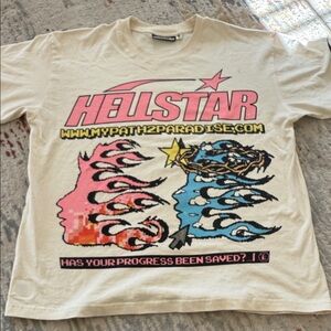 Hellstar Graphic Tee - Cream AUTHENTIC